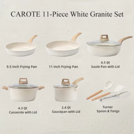 CAROTE 11 Piece Nonstick Cookware Sets 02