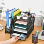 Marbrasse Desk Organizer with File Holder 05