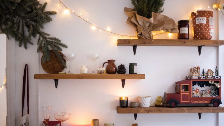 Long floating shelves