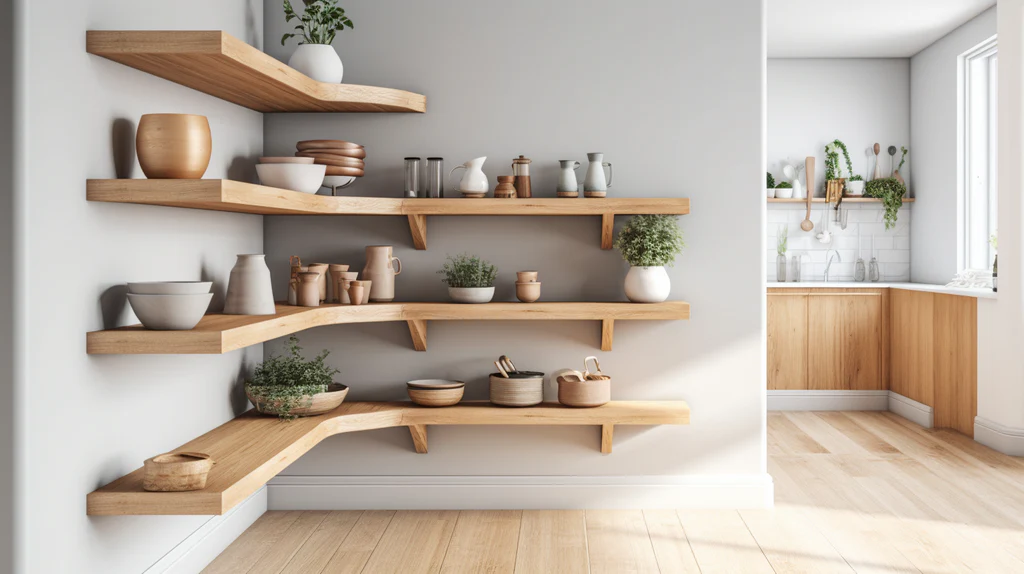 floating shelves kitchen
