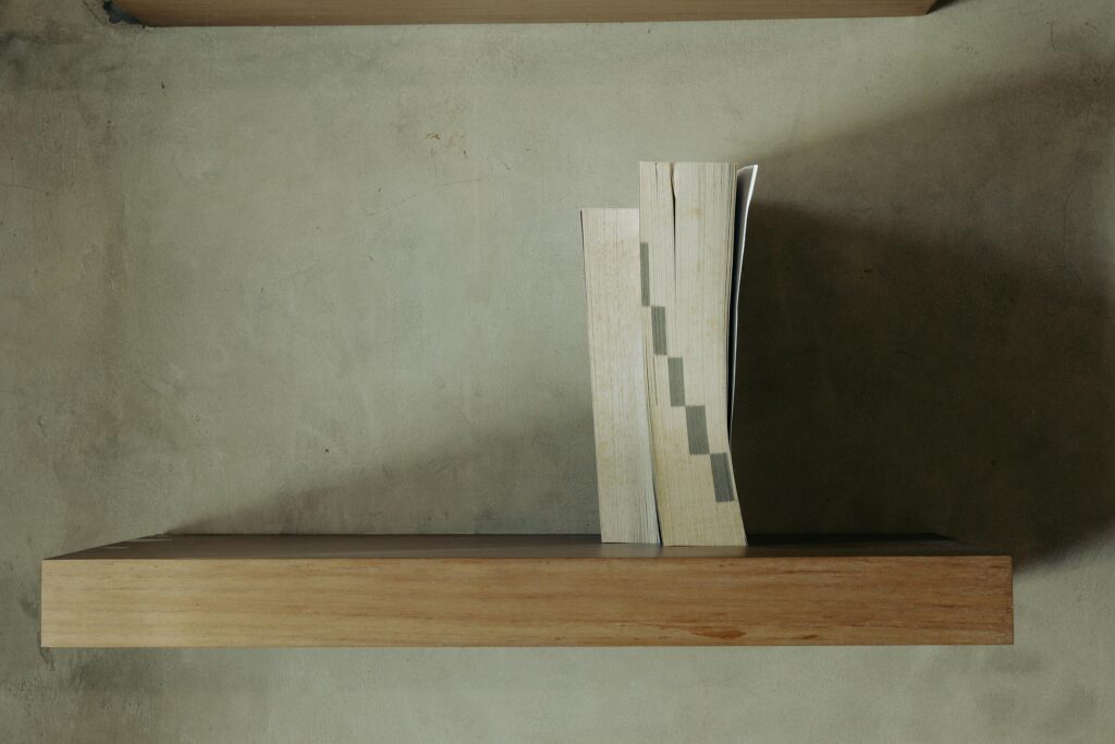 wood floating shelves