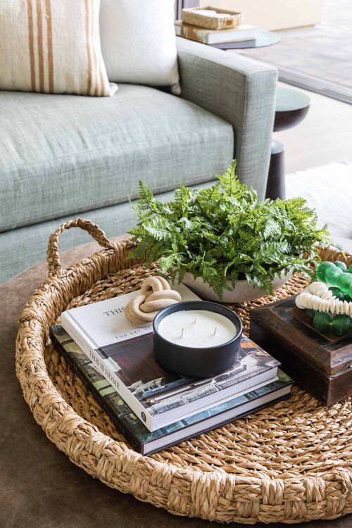 Round coffee table decor