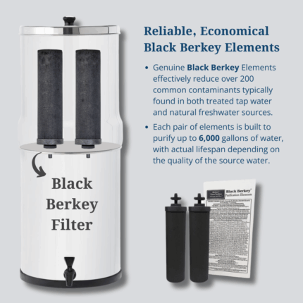 Set of 2 Black Berkey replacement water filter elements for gravity-fed systems