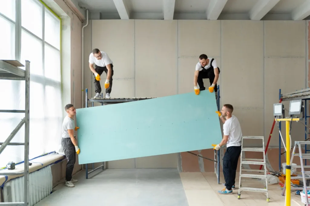 installation of Board and batten wall