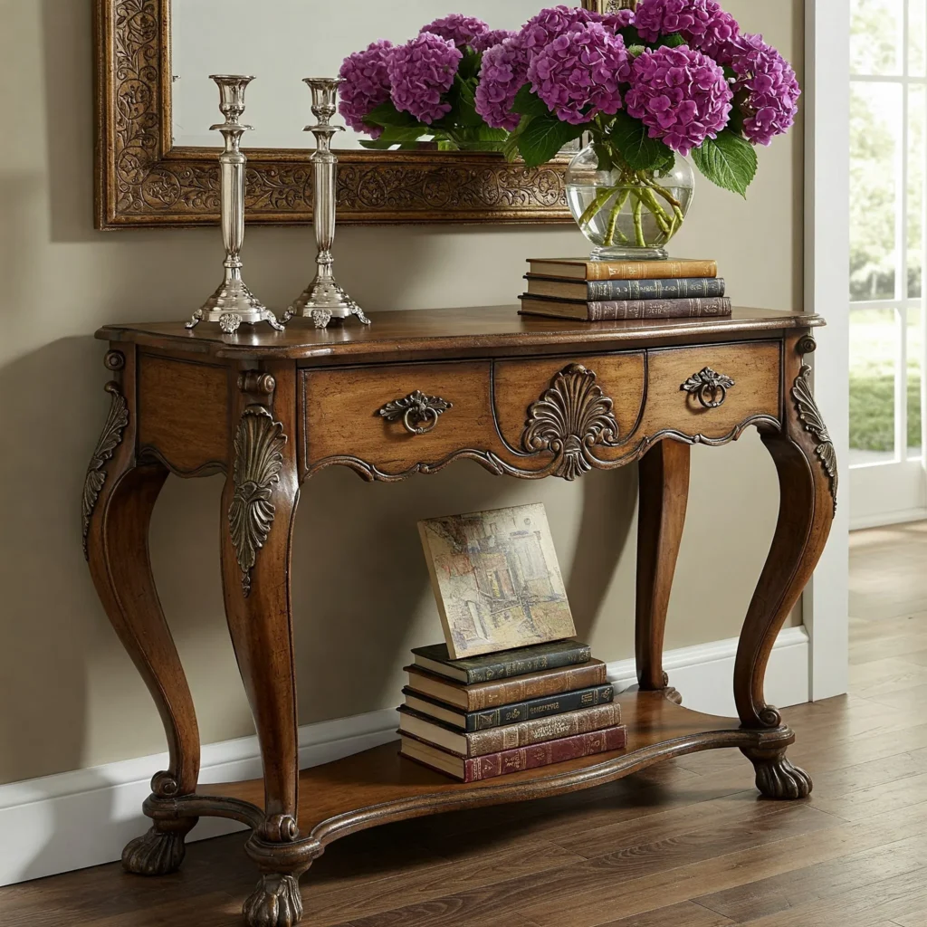 eclectic console table